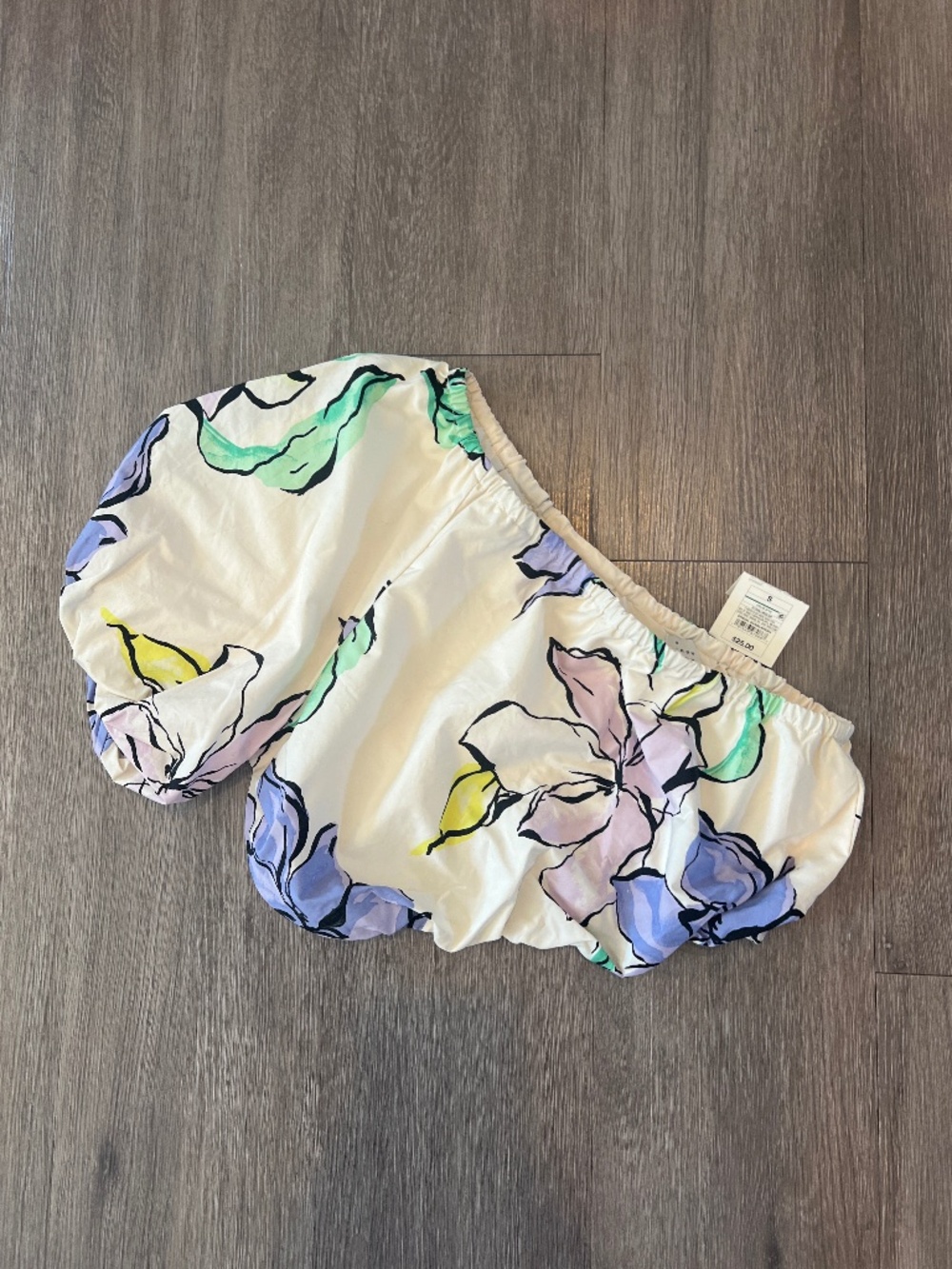 NWT Target A New Day cropped off shoulder puff sleeve floral top (size S)